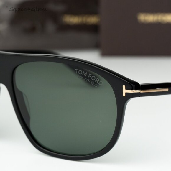 BRAND NEW Tom Ford Women Sunglasses Black Green Polar Pilot PRESCOTT FT1027 01R main image 11
